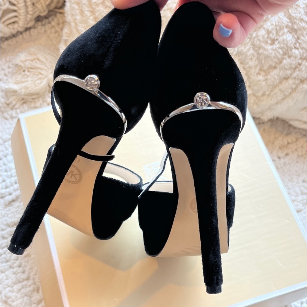 Michael Kors Black Peep-Toe Heels - Picture 5 of 7